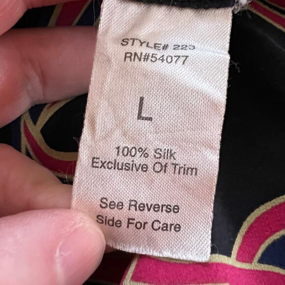 CAbi Womens Chelsea Erte Silk Kimono Tunic Top Blouse Shirt Tie Waist Large - Picture 10 of 11